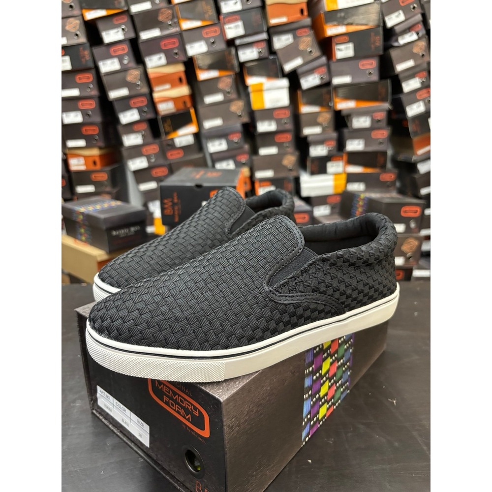 Bernie Mev Verona Black Woven Slip On Sneakers Womens Size 38 US 7.5-8